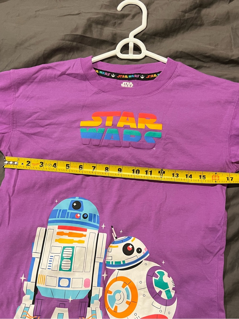 EUC Star Wars Purple R2-D2 & BB-8 Graphic Pride Tee - Picture 6 of 10